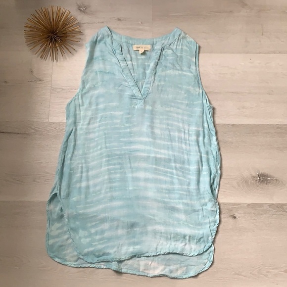 Cloth & Stone tie dye‎ blue sleeveless top blouse - Picture 1 of 8